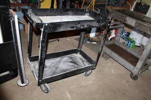 lot 41 image: Metal 2-Tier Rolling Utility Cart