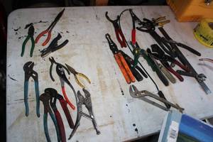 lot 157 image: Hand Tools - Pliers, Wire Cutters, Snips, Crescent Wrench, And More