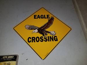 lot 164 image: Eagle Crossing Metal Sign