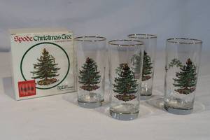 lot 13 image: Spode Christmas Tree Highball Glasses (Set of 4) wBox