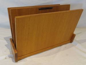 lot 22 image: Danish Teak Magazine Basket