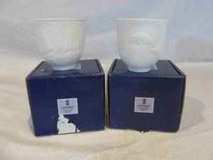 lot 35 image: 2 Lladro Cups (Sailing the Seas & Dolphins at Play) wBoxes