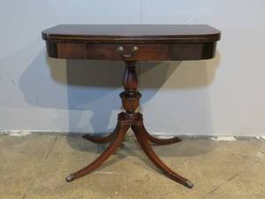 lot 68 image: Folding Wood ParlorGame Table wDrawer