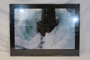 lot 91 image: Framed Phares dans la Tempete, La Jument Print by Jean Guichard