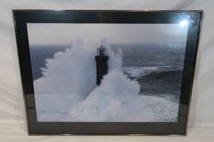 lot 92 image: Framed Phares dans la Tempete, Kereon Print by Jean Guichard
