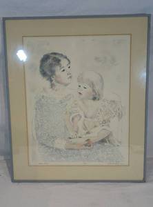 lot 108 image: Framed Mother & Child Print
