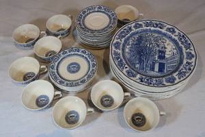 lot 112 image: 45 Piece Wedgwood Yale Dish Set
