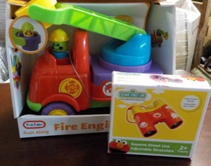 lot 24 image: Fire Engine and Sesame Street Binoc...