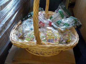 lot 114 image: Basket of Xmas Ornaments all pictu...