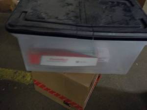 lot 132 image: Covered Tote and Office Products...