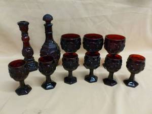 lot 95 image: Vintage Ruby Red Glass