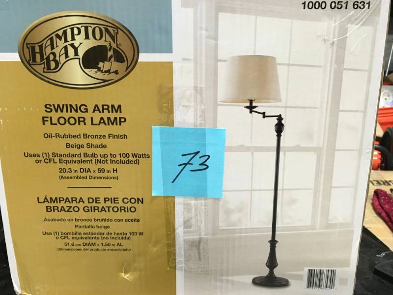 Hampton Bay 59 In Oil Rubbed Bronze Swing Arm Floor Lamp With