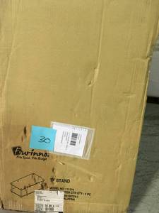 lot 30 image: Furinno Just No Tools Dark Cherry Mid Television Stand with Black Tube- open box