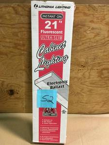 lot 52 image: Lithonia Lighting 21 in. T5 Fluorescent Cabinet Light- not used