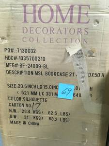 lot 69 image: Solutions Black Storage Open Bookcase by Martha Stewart Living-not used