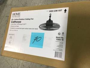 lot 70 image: Home Decorators Collection Calthorpe 20 in. Portable Natural Iron Ceiling Fan- not used