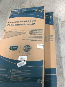 lot 80 image: 2 ft. x 4 ft. White Integrated LED Drop Ceiling Troffer Light with 5000 Lumens, 4000K- not used