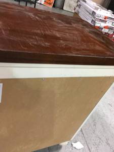 lot 83 image: Chateau 3-Drawer Antique White Nightstand by American Woodcrafters- good condition