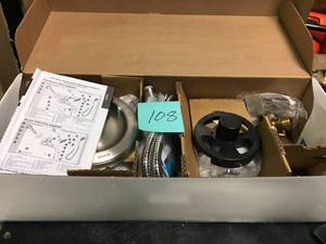 lot 108 image: Brecklyn Single-Handle 6-Spray Tub and Shower Faucet with Magnetix Rainshower Combo in Spot Resist Brushed Nickel- not used