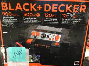 lot 114 image: BLACKDECKER 500-Watt Portable Power Station- open box