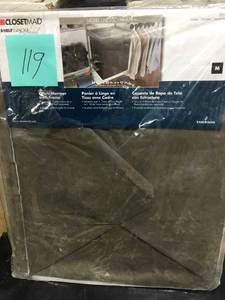 lot 119 image: ClosetMaid ShelfTrack Canteen Fabric Hamper with Frame-38133- not used