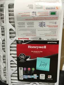 lot 124 image: (Lot of 6) Honeywell 12-12 in. x 24-14 in. x 1 in. Elite Allergen Pleated FPR 10 Air Filter- not used