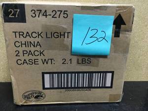 lot 132 image: Track Light Head White Hampton Bay F23 # 374 275 75 Watt Par30 Halogen (2-pack)
