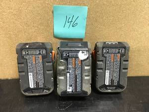 lot 146 image: (Lot of 3) RIDGID 18-Volt Lithium-Ion 4.0 Ah Battery Pack used