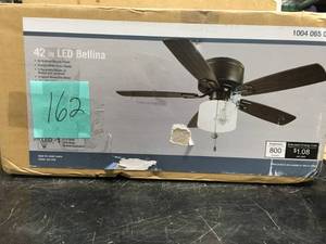 lot 162 image: Bellina 42 in. Oil-Rubbed Bronze Ceiling Fan with LED Light Kit0 not used