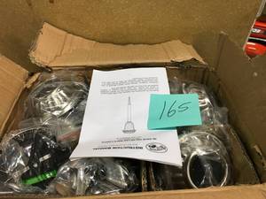 lot 165 image: Hampton Bay Solar Brushed Nickel Outdoor Integrated LED Landscape Path Light with Ribbed Glass Lens (10-Pack)- not used