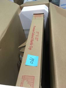 lot 190 image: Design House 37 in. Cultured Marble Vanity Top in Solid White with Basin- not used