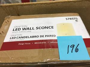 lot 196 image: Design House Grafton 23-Watt Satin Nickel Integrated LED Wall Sconce- not used