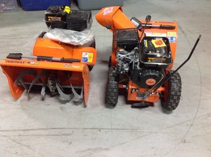 lot 308 image: Lot Of 2 snow blowers missing parts untested for parts o repair