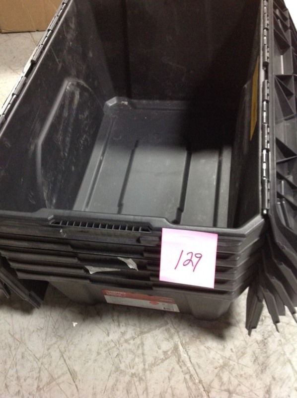 Husky 18 Gal. Flip Top Storage Tote good condition KX Real Deals