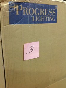 lot 3 image: Caress Collection 1-Light Polished Nickel Foyer Pendant- not used