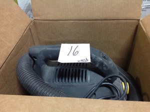 lot 16 image: Stinger 2.5 Gal. 1.75-Peak HP Compact WetDry Shop Vacuum with Car Nozzle and Utility Nozzle  USED