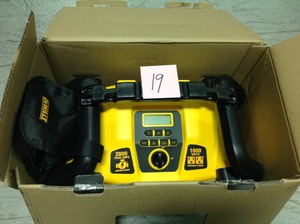 lot 19 image: DEWALT 2800 Peak Amp Jump Starter 1000-Watt Power Inverter with Digital Compressor- not used