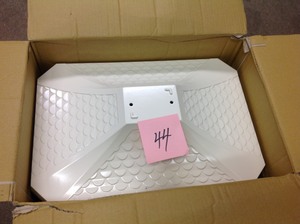 lot 44 image: Gibraltar Mailboxes Hamilton White Locking Aluminum Large Post-Mount Mailbox- not used