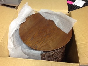 lot 56 image: Kerala Brown End Table by Home Decorators Collection- not used