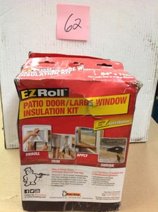 lot 62 image: (Lot of 3) Frost King EO 84 in. x 112 in. Premium Heavy-Duty EZ Roll Shrink Patio DoorLarge Window Insulation Kit- not used