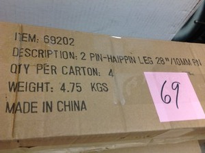 lot 69 image: Crates & Pallet 16 in. Black Steel 2-Rod Hairpin Leg (4-Pack)- not used