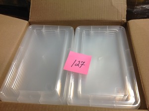 lot 127 image: IRIS 5 Qt. Storage Box in Clear (20-Pack)- not used