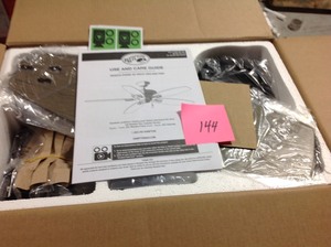 lot 144 image: Hampton Bay North Pond 52 in. IndoorOutdoor Matte Black Ceiling Fan- not used