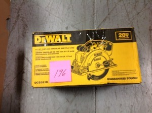 lot 196 image: DEWALT 20-Volt 6-12 in. MAX Lithium-Ion Cordless Circular Saw (Tool-Only)- good condition