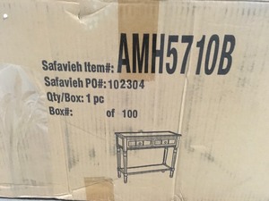 lot 205 image: Samantha Distressed Black Storage Console Table not used open box