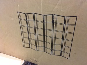 lot 202 image: Oriental Furniture Hover Image to Zoom 6 ft. Grey Double Cross 6-Panel Room Divider not used