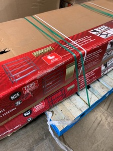 lot 16 image: Pallet lot of 2 husky black racks 90 and 77 long 24 wide