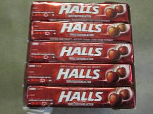20 pks of 9 Halls Cough Suppressant...