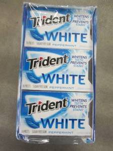 12 pks Trident White Peppermint Gum...