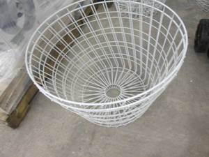 2 Large White Wire Baskets 23 W x 1...